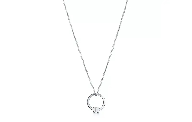 TIFFANY & CO. T 18K White Gold Necklaces Women's Silver