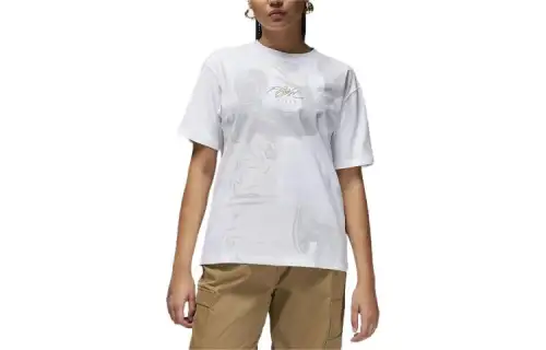 Jordan ESSENTIALS Drop Shoulder Sleeve T Shirt Women's White