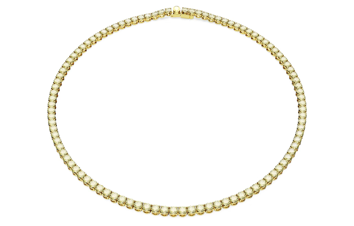 Женское колье Swarovski Matrix Tennis (золотое)