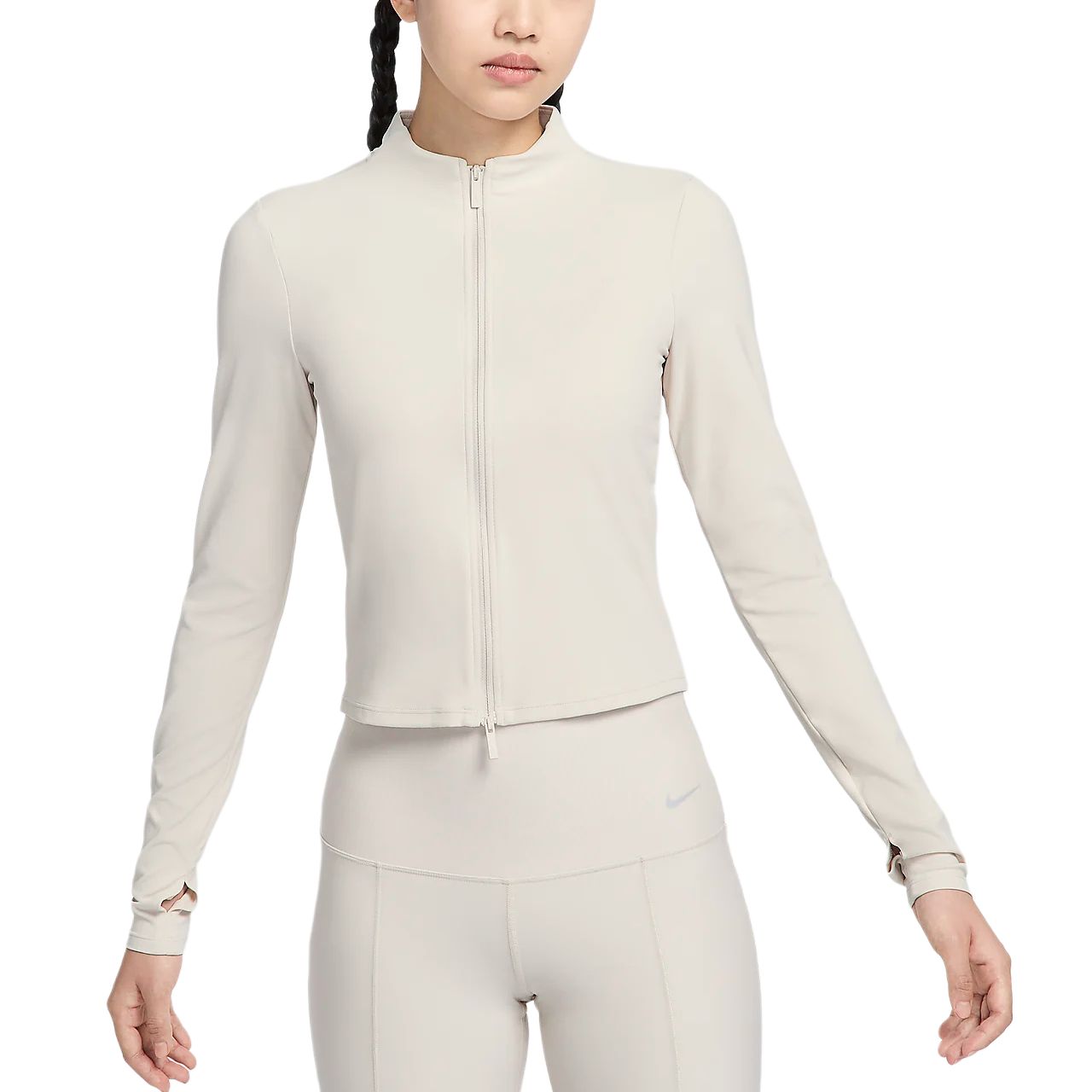 Женская куртка Nike Zenvy Dri-Fit InfinaSoft (бежево-белая)