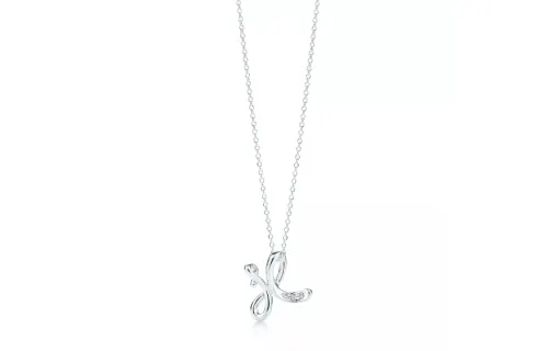 TIFFANY & CO. Elsa Peretti® Sterling Silver, Diamond Necklaces Unisex Silver
