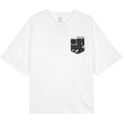 Vans Drop Shoulder Sleeve T Shirt Women's White