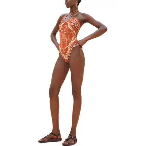 HERMES SS24 One piece Swimsuit Women's Turin Red