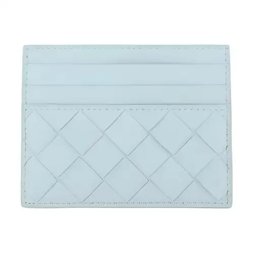 Bottega Veneta Leather Card Holder Women's Blue