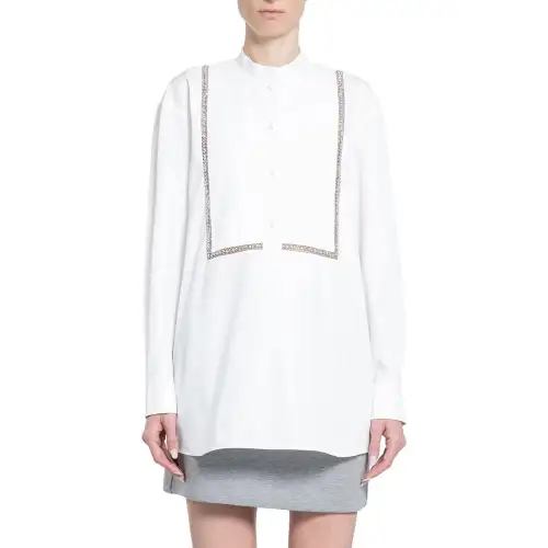GUCCI Picqué Embellished Poplin Blouse