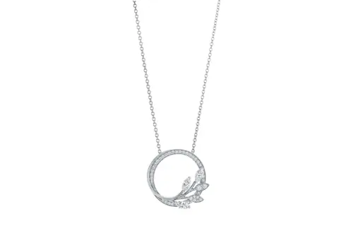 TIFFANY & CO. Victoria ™ Diamond Necklaces Women's Silver