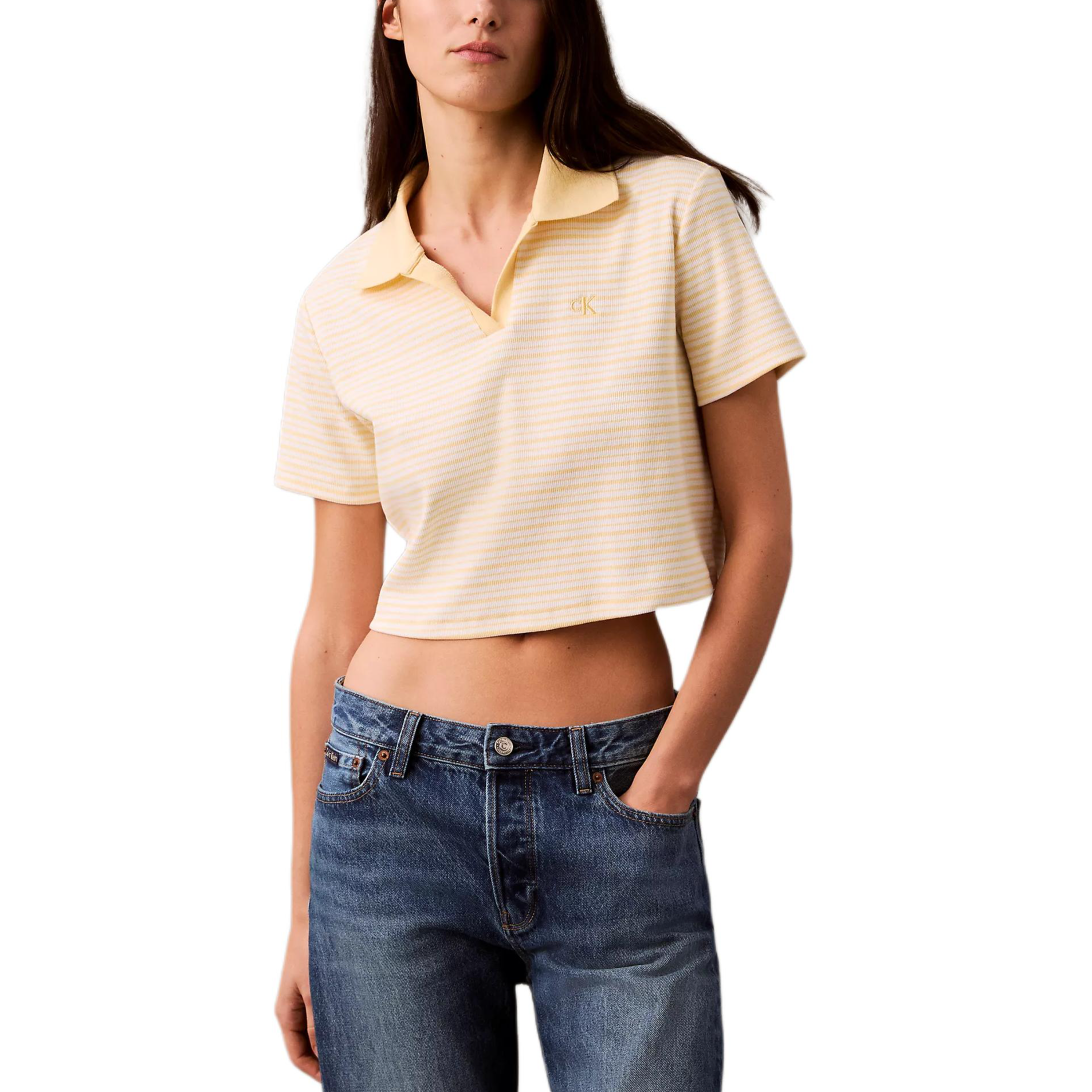 Женская футболка CALVIN KLEIN Polo (желтая)