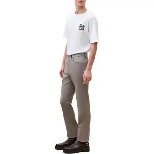 HERMES Jeans Men's Gray Moderate Straight Fit Pants