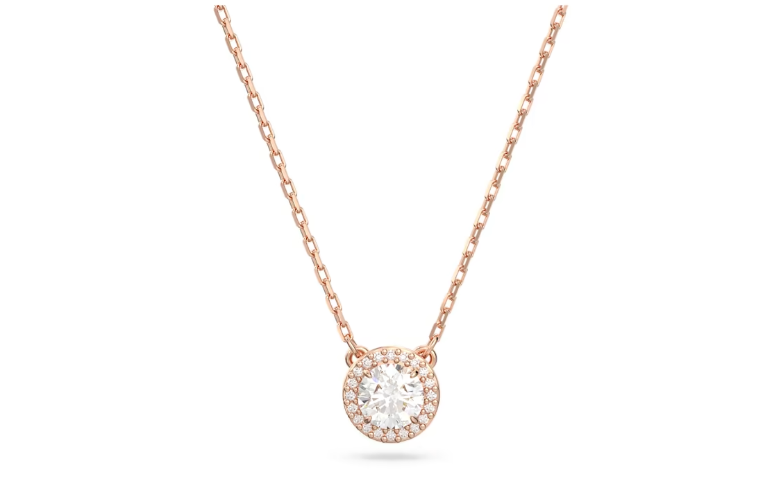 Женское колье Swarovski (бело-розовое)