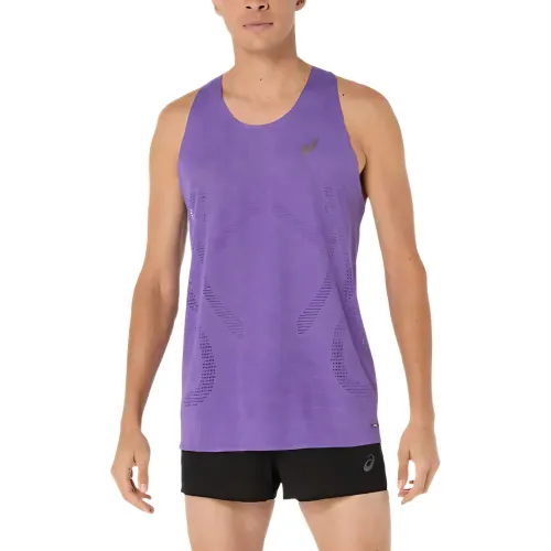 ASICS Metarun Tank Tops Men's Edo Purple Crew Neck Moderate Straight Fit