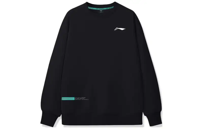 Li Ning Sweatshirts Men's Black Crew Neck Moderate Regular