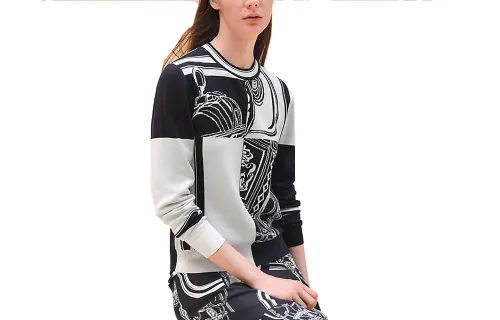 HERMES FW23 Knitwear Women's Black White