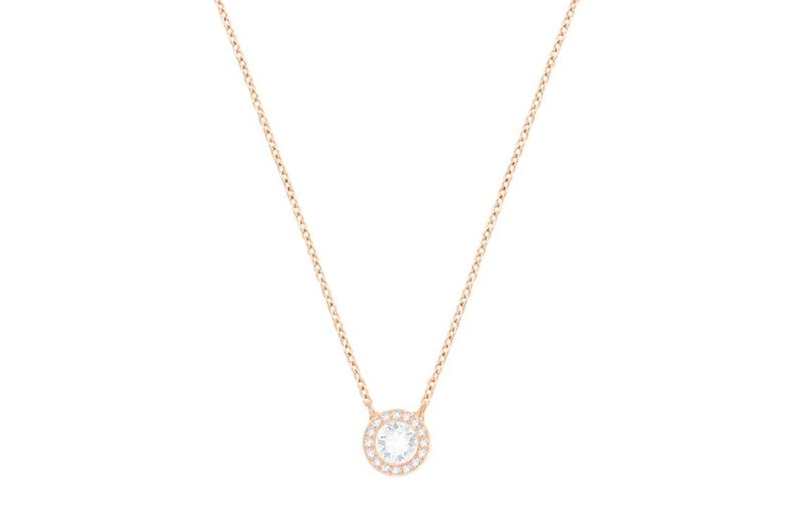 Swarovski Swarovski Beating Heart Angelic Pendant Angel Pendant Metal Necklace Women's Rose Gold
