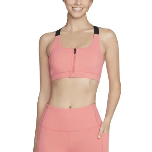 Skechers GO Zip Front Bra Sports Underwear Women's Coral