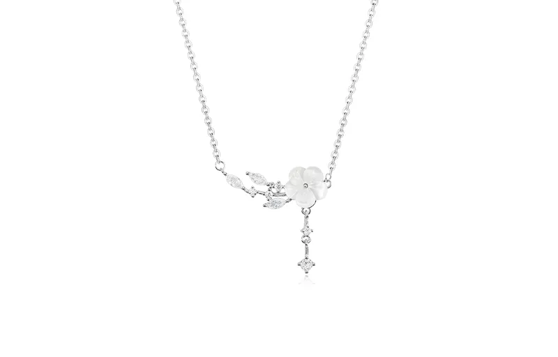 MISS TOOYA 999 Silver Zircon Necklaces Women's