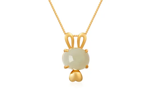 QIMEILA Necklaces Green Jade Women's