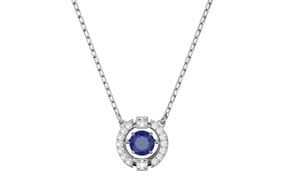 Swarovski Swarovski Una SPARKLING DANCE Midnight Blue Classic Beating Heart Crystal Necklace Women's