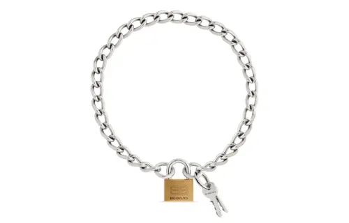 Balenciaga Brass Stainless Steel Necklaces Women's Silver