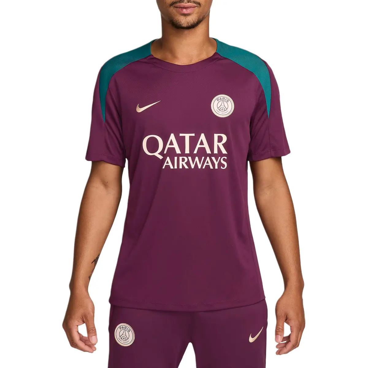 Nike Paris Saint Germain Dri FIT Soccer Short Sleeve Knit Top Soccer Jersey Men's Purple