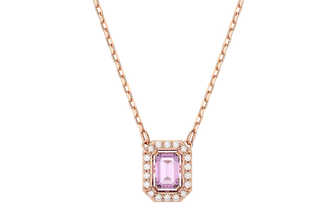 Женское колье Swarovski Una (розовое золото)