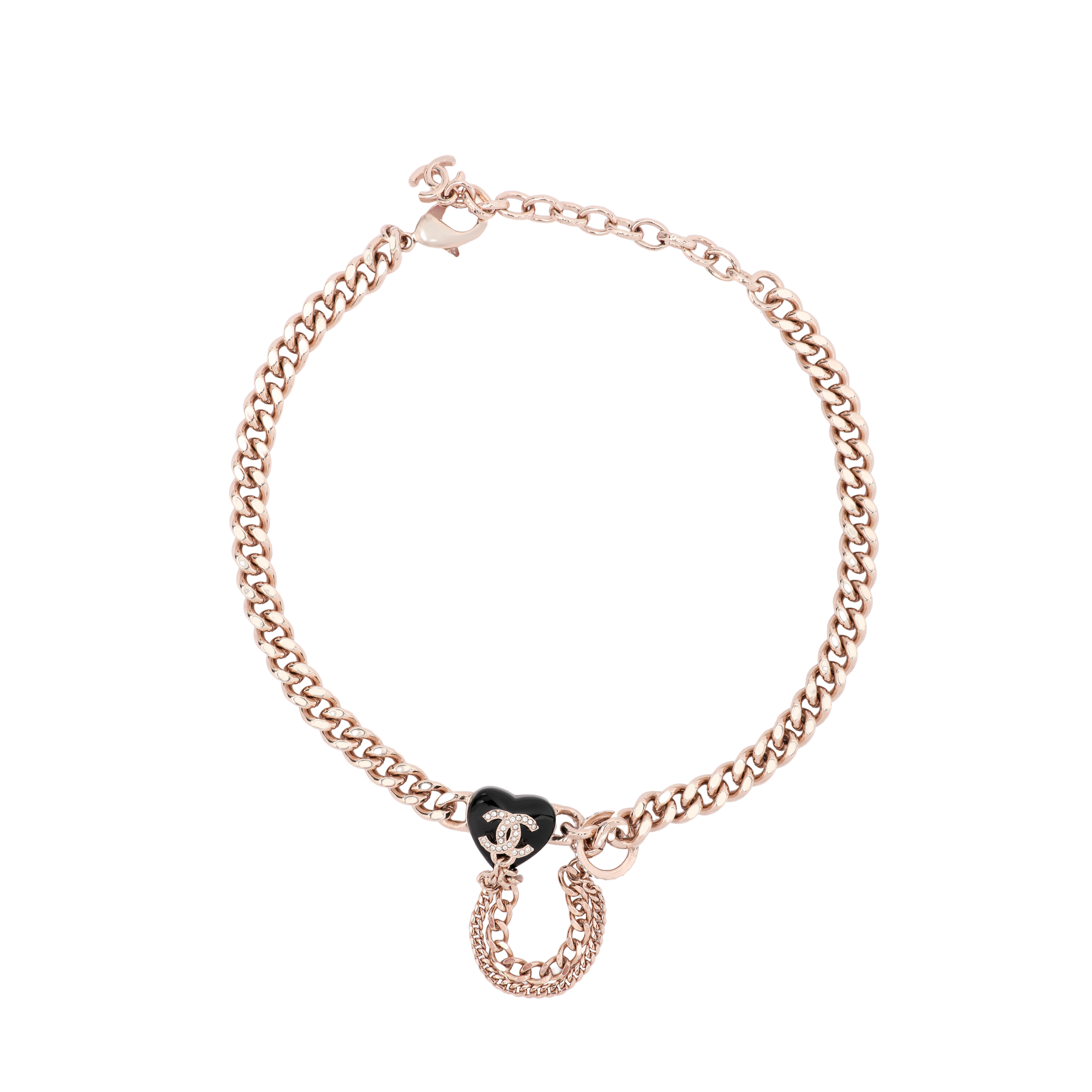 Женская цепочка Chanel Подвеска-сердце (золотая)