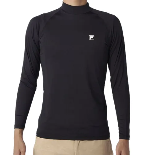 FILA T Shirts Men's Black Turtleneck Moderate