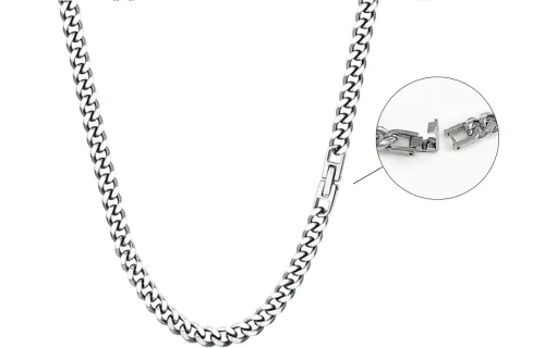 BYG Titanium Steel Necklaces Unisex Silver
