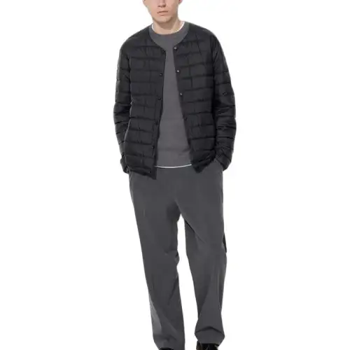 UNIQLO Down Jackets Men's Black Crew Neck Moderate