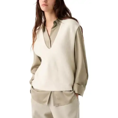 UNIQLO Tank Tops Women's Ivory V Neck Moderate Other