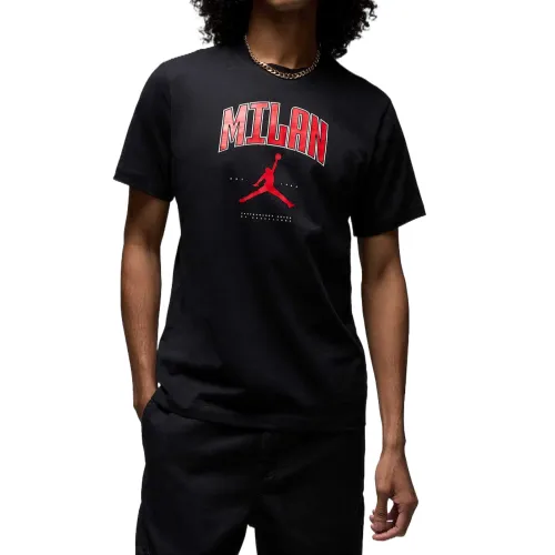 Jordan Jumpman T Shirts Men's Black Crew Neck Moderate Straight Fit