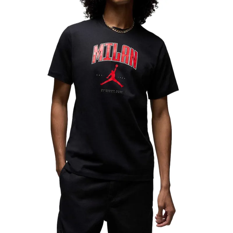 Jordan Jumpman T Shirts Men's Black Crew Neck Moderate Straight Fit