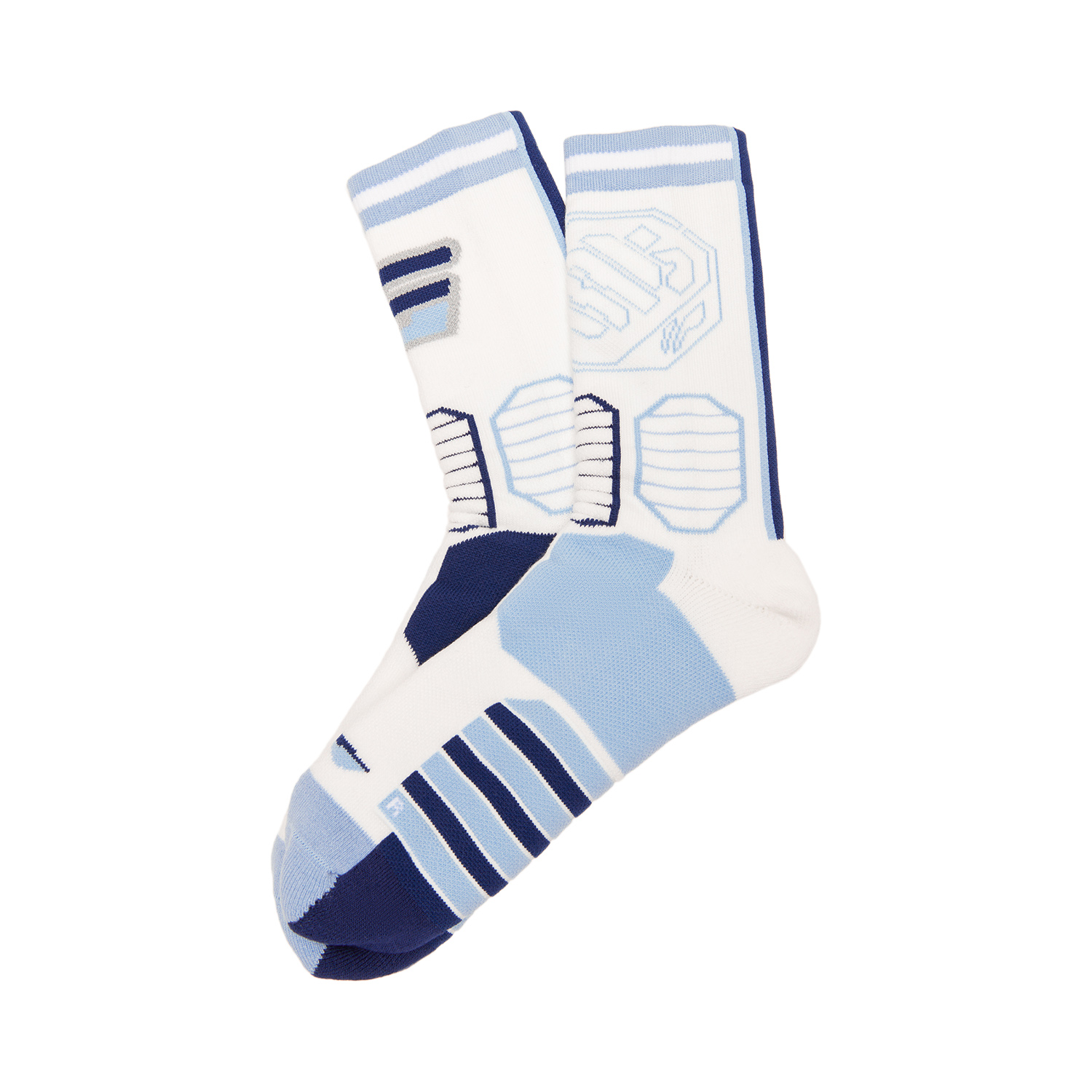 Li Ning Crew Socks Unisex 1 Pack White/Bright Sky Blue/Shadow Purple Blue