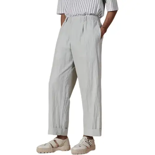 HERMES SS24 Casual Pants Men's Mist White