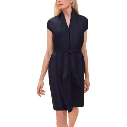HERMES SS24 Short Sleeved Dress Women's Black Blue