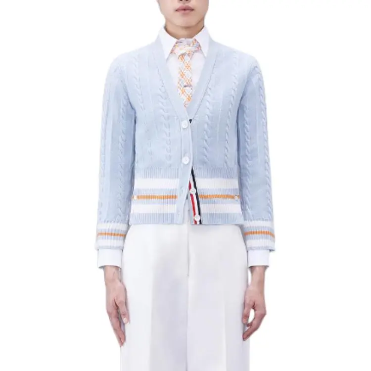 THOM BROWNE· SS24 Cashmere Sweater Women's Light Blue