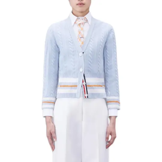 THOM BROWNE· SS24 Cashmere Sweater Women's Light Blue