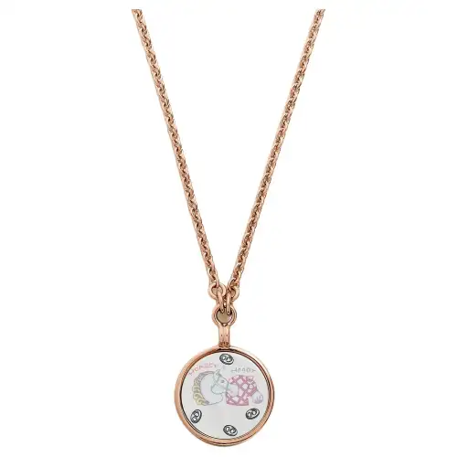 HERMES Enamel Necklaces Women's Rose Gold