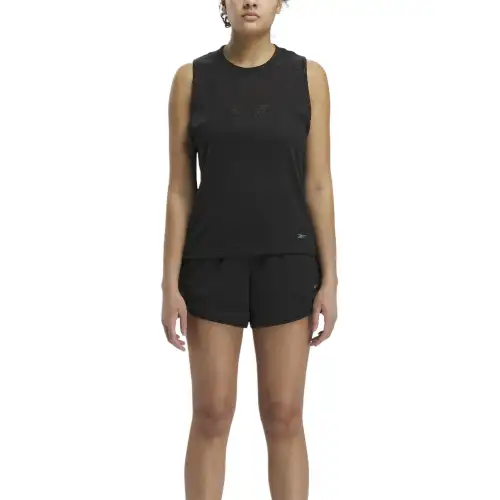 Reebok Tank Tops Women's Black Crew Neck Moderate Other