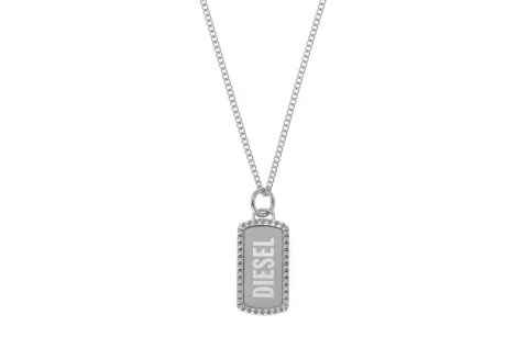 DIESEL Stainless Steel Necklaces Men's Silver