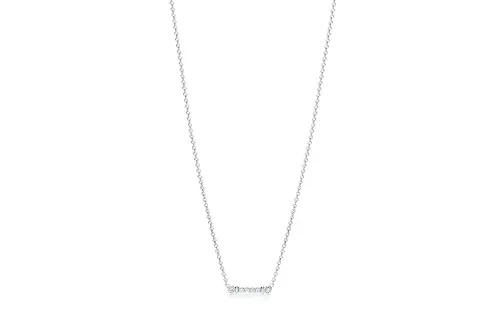 TIFFANY & CO. Tiffany Fleur de Lis Series Fleur de Lis Flower Stem Pendant Platinum Diamond Necklace Women's Silver