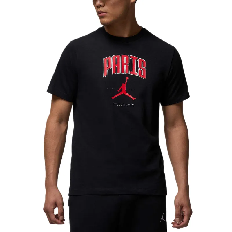 Jordan Jumpman T Shirts Men's Black Crew Neck Moderate Straight Fit