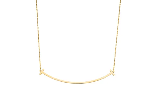 Tiffany & CO. 2010s 18K yellow gold large T-smile necklace