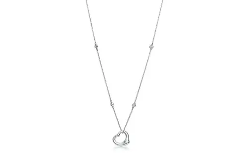 TIFFANY & CO. Elsa Peretti® Sterling Silver, Diamond Necklaces Women's Silver
