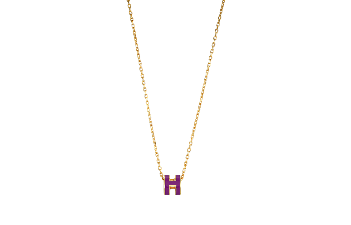 HERMES Hermès POP H series Mini Pop H mini pop H logo gold-plated necklace women's model