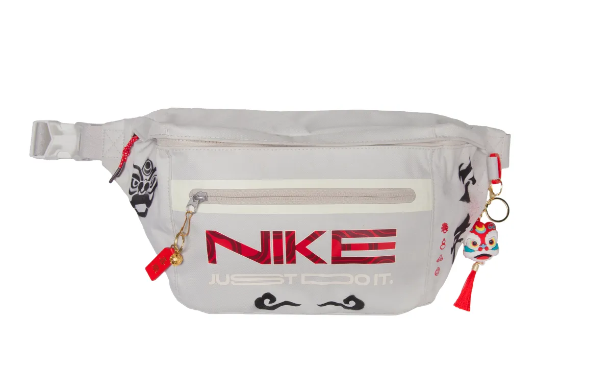 Nike Basic Large Logo Edition Fabric Strive For Youth Fanny Pack, Crossbody Bag Unisex Ecru