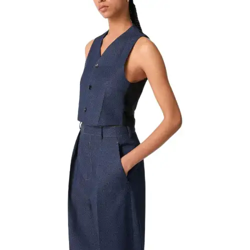 Bottega Veneta SS25 Vest Women's Dark Blue