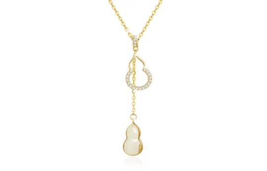 QIMEILA Hetian Jade Necklaces Pale Greenish White Jade Women's