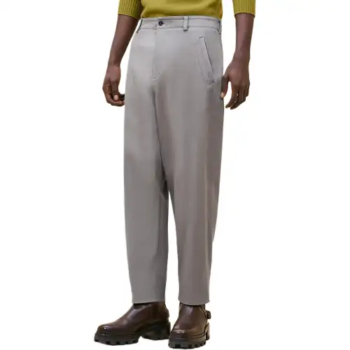 HERMES Casual Pants Men's Gray Moderate Slim Fit Pants