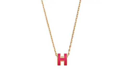 HERMES POP H Metal Gold Plated Necklaces Women's Mexican Powder