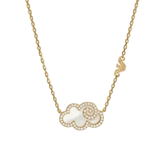 EMPORIO ARMANI Gold Tone Brass Pendant Necklace